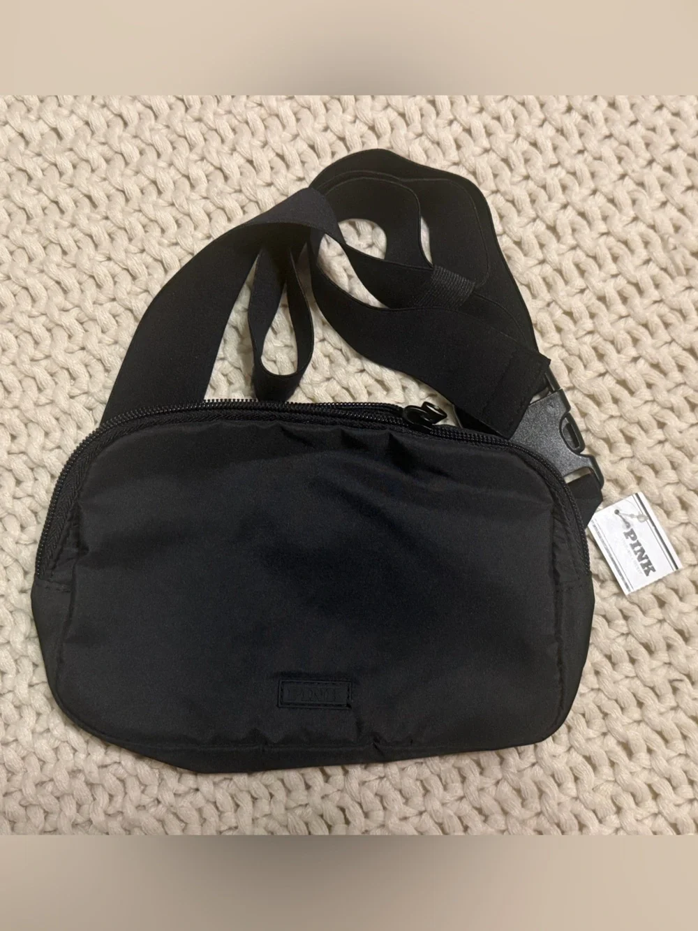 PINK Victoria's Secret Black Sling Belt Bag